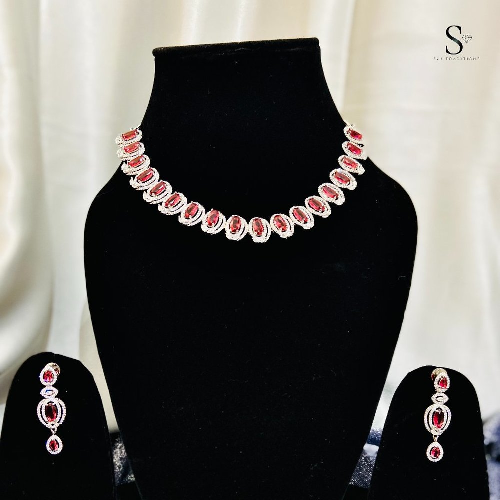 American Diamond Jewellery Set